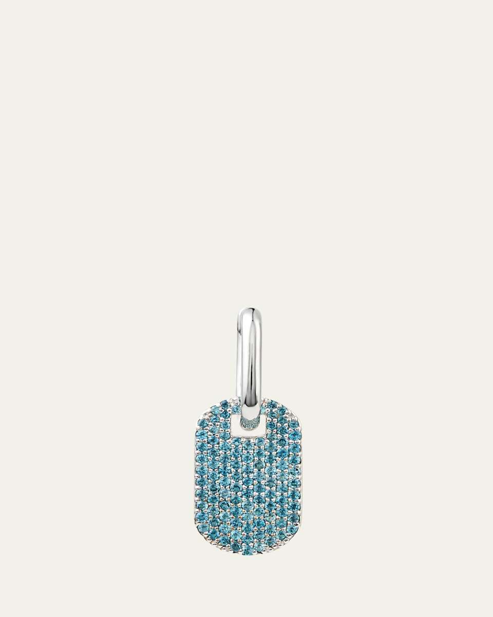 Pavé London Blue Topaz Medium ID Hoop Earring, Single